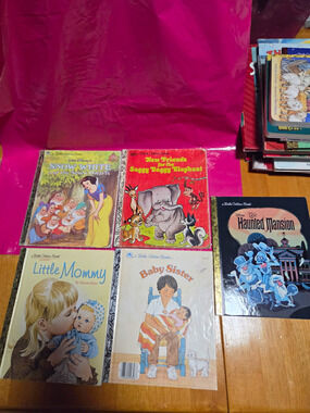 Vtg lot of 5 Disney Little Golden Books The Haunted Mansion